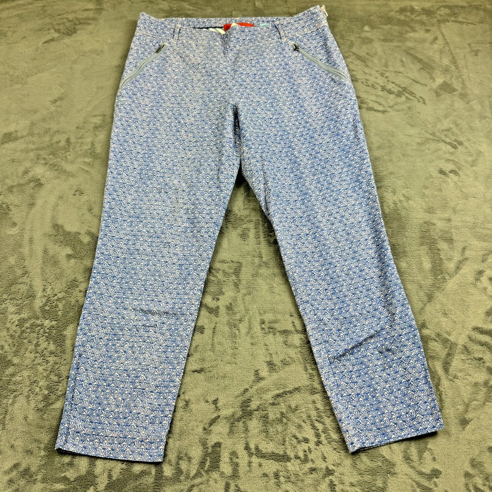 Anthropologie Womens Pants Size 12 Sea Shells‎ Beach Vaca Resort Blue Nautical